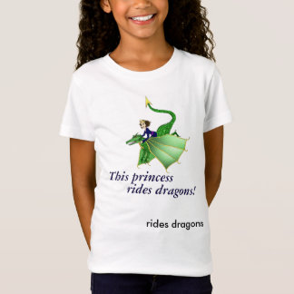 T-Shirt Princesse Shirt de dragon, avec des mots, âges 5