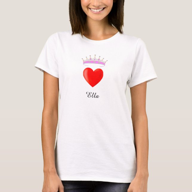 T-shirt Princesse Tiara & Nom Calligraphie (Devant)