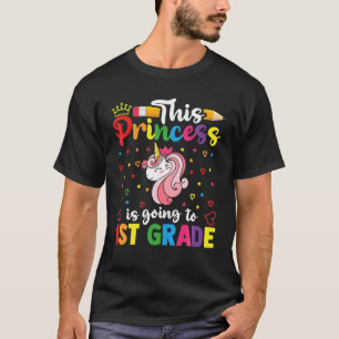 T-shirt Princesse Va À La 1Ème Année Funny Unicorn Retour