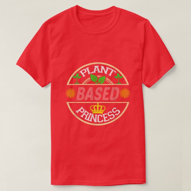 T-shirt Princesse Végétarienne Basée Sur plante (Design devant)