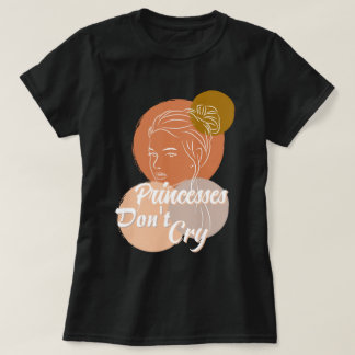 T-shirt princesses ne pleure pas les paroles Écrire Black 
