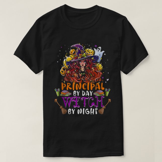 T-shirt Principal Par Jour Sorcière Par Nuit Drôle Sorcièr (Design devant)