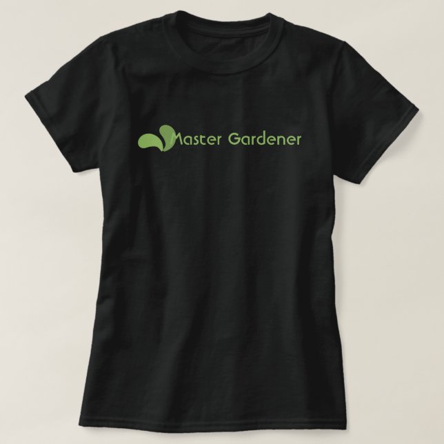 T-shirt principal vert de logo de jardinier d'Eco (Design devant)