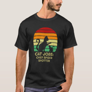 T-shirt Principale repéreuse d'araignées Chat Humour C