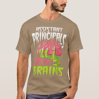 T-shirt Principaux adjoints Amour Cerveaux Zombie Enseigna