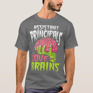 T-shirt Principaux adjoints Amour Cerveaux Zombie Enseigna