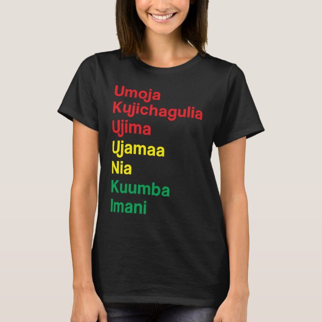T-shirt Principes de Kwanzaa (Devant)