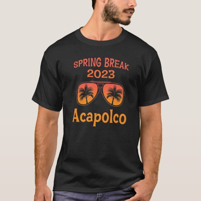 T-shirt Printemps Acapulco Vacation Lunettes de soleil Gra (Devant)