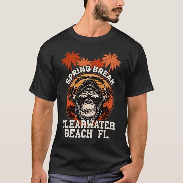 T-shirt Printemps Clearwater Beach Fl Gorilla casque (Devant)