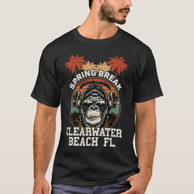 T-shirt Printemps Clearwater Beach Fl Gorilla casque (Devant)