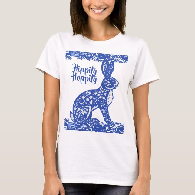 T-shirt Printemps de lapin lapin blanc blanc blanc (Devant)