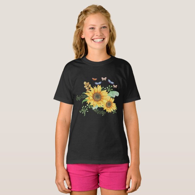 T-shirt printemps de tournesol (Devant entier)