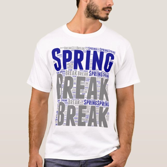 T-Shirt Printemps vacances vacances vacances bleu  (Devant)