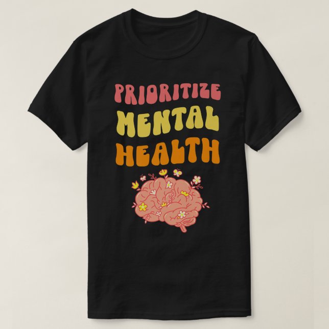 T-shirt Prioriser la santé mentale - Sensibilisation - Aut (Design devant)