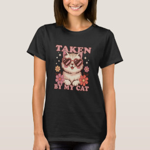T-shirt Pris par mon chat Rétro 70s drôle Saint-Valentin L