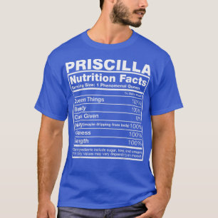 T-shirt Priscilla Nutrition Fiches Nom de la prison Annive