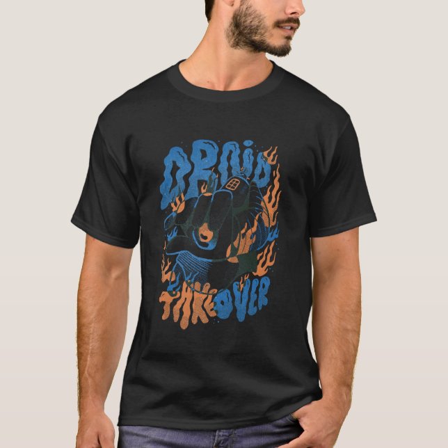 T-shirt Prise de contrôle de robot rétro - Révolution de l (Devant)