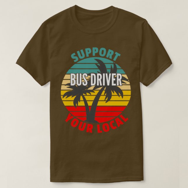 T-shirt Prise en charge de cadeau de conducteur de bus Vot (Design devant)