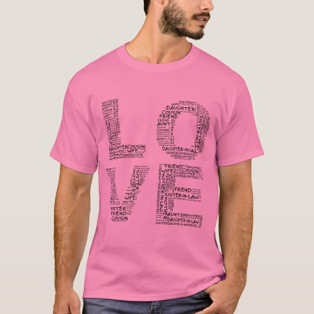 T-shirt Prise en charge des personnes aimées (texte noir) (Devant)