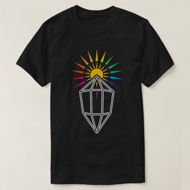 T-shirt prisme attrape-soleil cristal géométrique (Design devant)