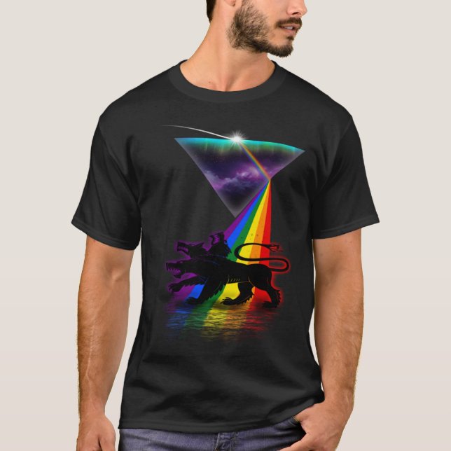 T-shirt Prisme rétro vintage Cerberus (Devant)
