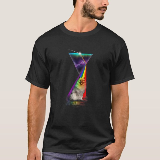 T-shirt Prisme rétro vintage Keeshond (Devant)