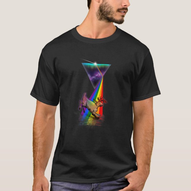 T-shirt Prisme vintage Retro Jackalope (Devant)
