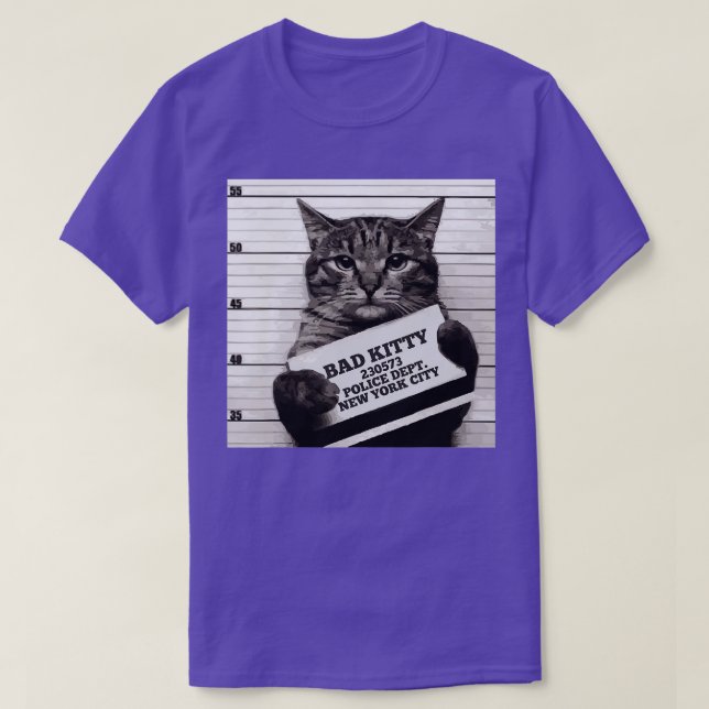 T-shirt Prison de chats Prisonnier Bad Kitty Mugshot (Design devant)