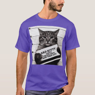 T-shirt Prison de chats Prisonnier Bad Kitty Mugshot