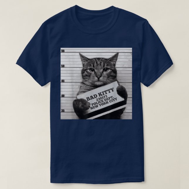 T-shirt Prison de chats Prisonnier Bad Kitty Mugshot  (Design devant)