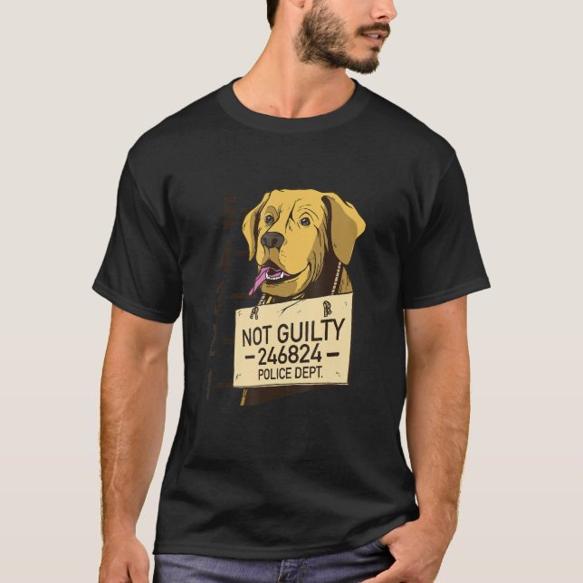T-shirt Prison de Mugshot pour chien non coupable (Devant)