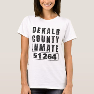 T-shirt Prison Détenu Costume Halloween Dekalb Comté Geor