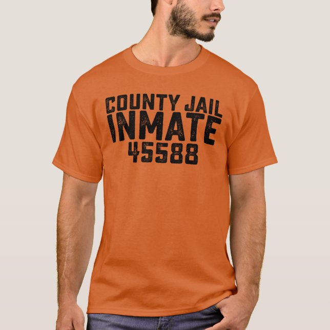 T-shirt Prisonnier du comté d'Halloween Orange Costu (Devant)