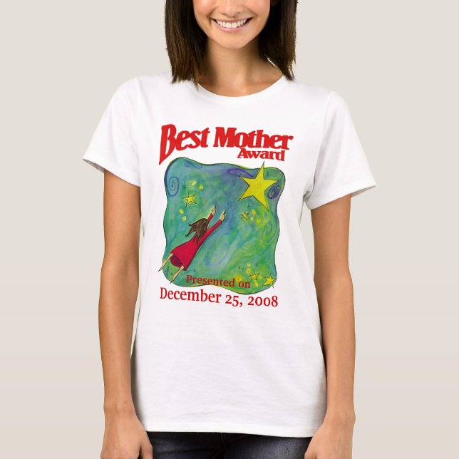 T-shirt Prix de la meilleure mère - Cadeau de Noël (Devant)