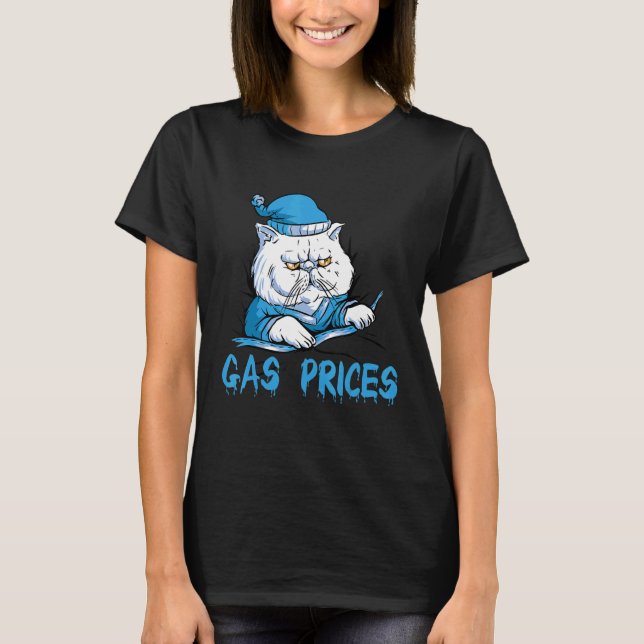 T-shirt Prix de l'essence Chat Prix de l'essence ennuyeux  (Devant)