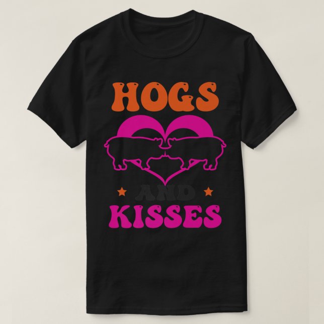 T-shirt Prix Hogs and Kisses Design Pig Valentines 2711 (Design devant)