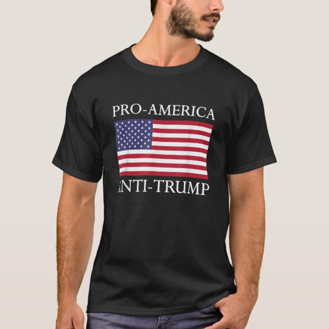 T-shirt Pro America Anti Trump American USA Flag résiste (Devant)