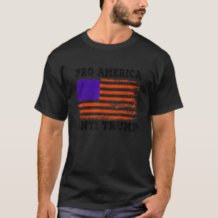 T-shirt Pro America Anti trump avec Drapeau américain Homm