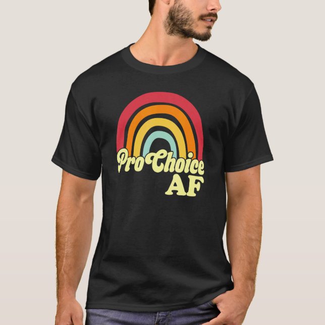 T-shirt Pro Choice Af Rainbow Retro Vintage (Devant)