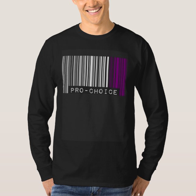 T-shirt Pro Choice Pro Feminism Asexual Pride Flag Barcode (Devant)