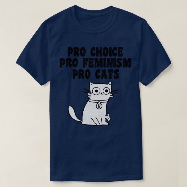 T-shirt Pro Choice Pro Feminism Pro Cats (Design devant)