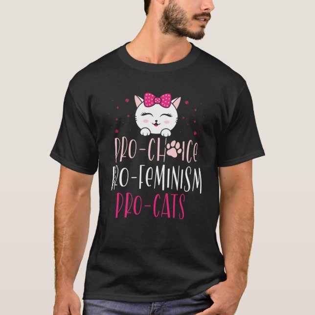 T-shirt pro choix pro féminisme pro chat pour Feminist Fem (Devant)