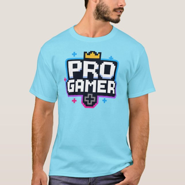 T-shirt PRO GAMER — Badg Pixel Art 8 bits (Devant)