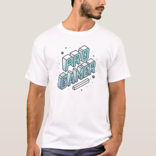 T-shirt PRO GAMER — Logo de lettres bloc 3D isométrique