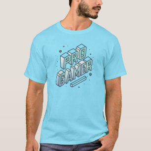T-shirt PRO GAMER — Logo de lettres bloc 3D isométrique