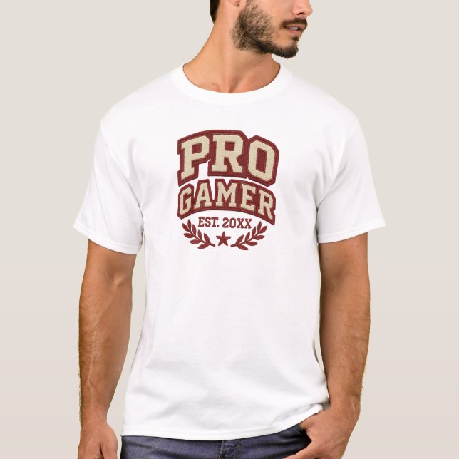T-shirt PRO GAMER — Style de patch Varsity Chenille (Devant)