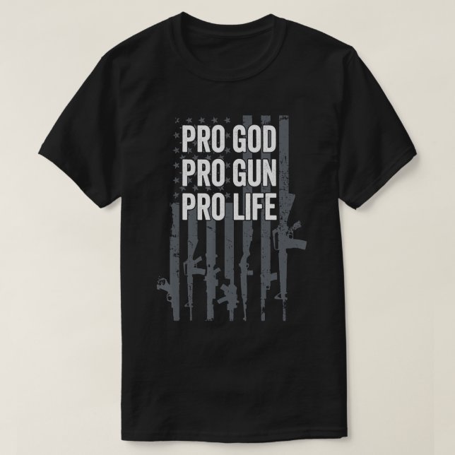 T-shirt Pro God Pro Gun Anti-avortement - Christian Guns L (Design devant)