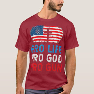 T-SHIRT PRO GOD PRO GUN PRO TRUMP 2020 MAGA ANTI-AVORTEMEN