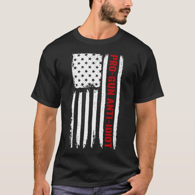 T-shirt Pro-Gun Anti-Idiot (Devant)
