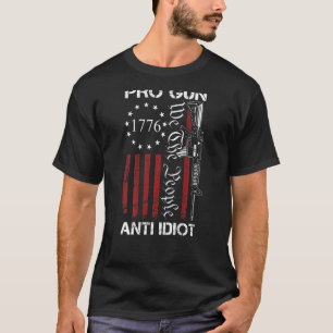 T-shirt Pro Gun Anti Idiot 2ème Amendement Usa Ar15 Gun On